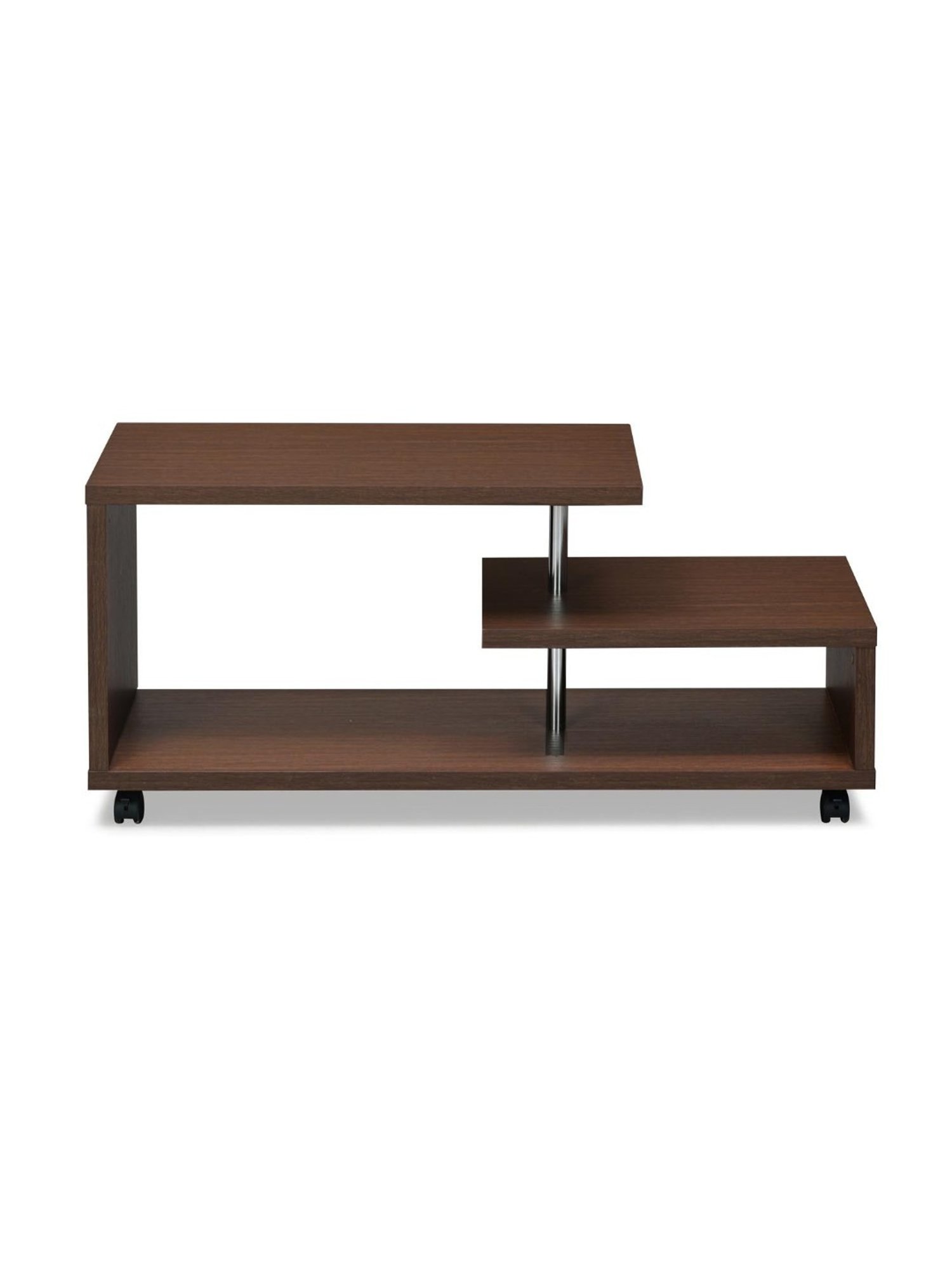 Nilkamal Moxie Brown Engineered Wood Coffee Table with 2 Tier Shelf