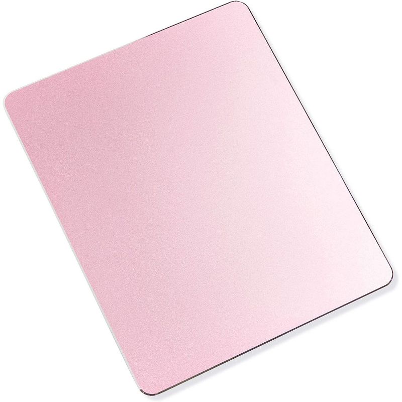 Metal Mouse Pad for Office, Modern Desk Accessories, Aluminum, Blush Pink (8.65 x 7 inches)