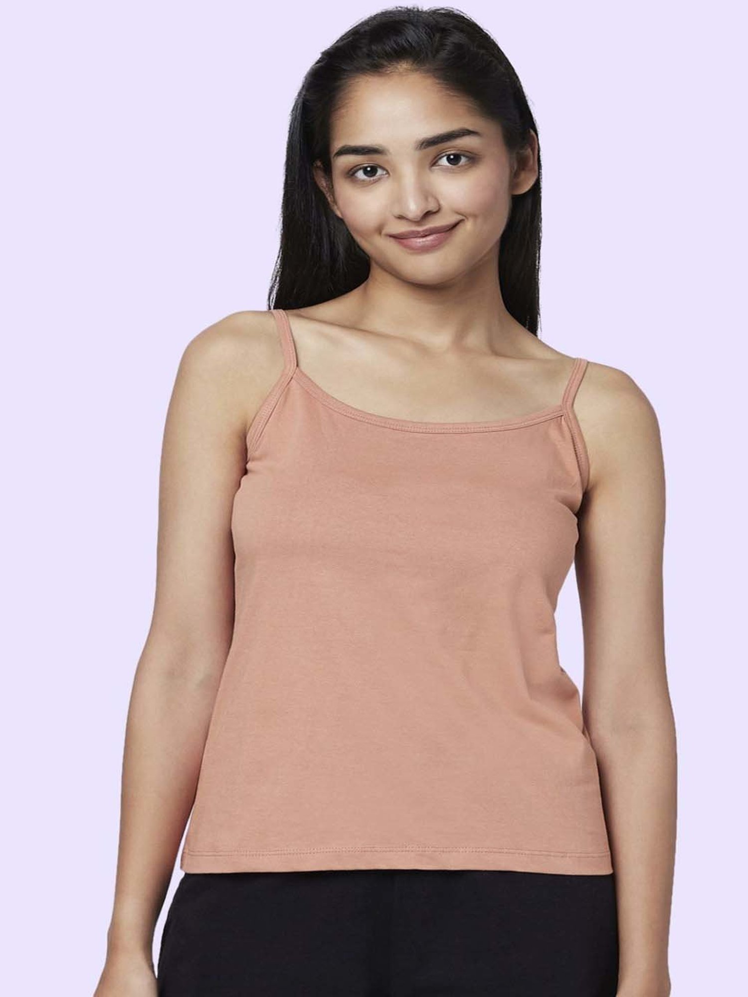 Superstar by Westside White Ribbed Cotton Blend Tank Top