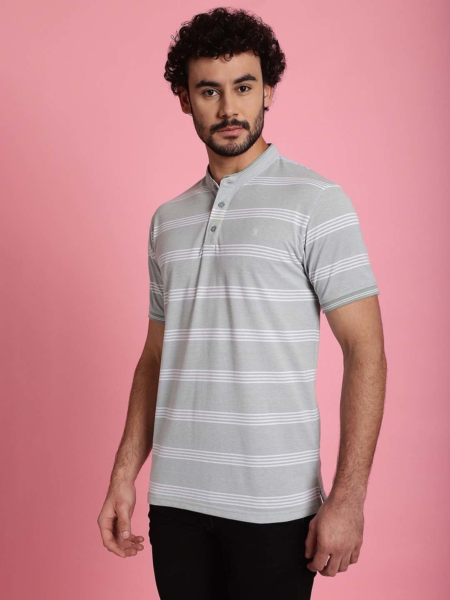 Venitian- Forbidden Clothing Light Pista Slim Fit Striped Crew T-Shirt