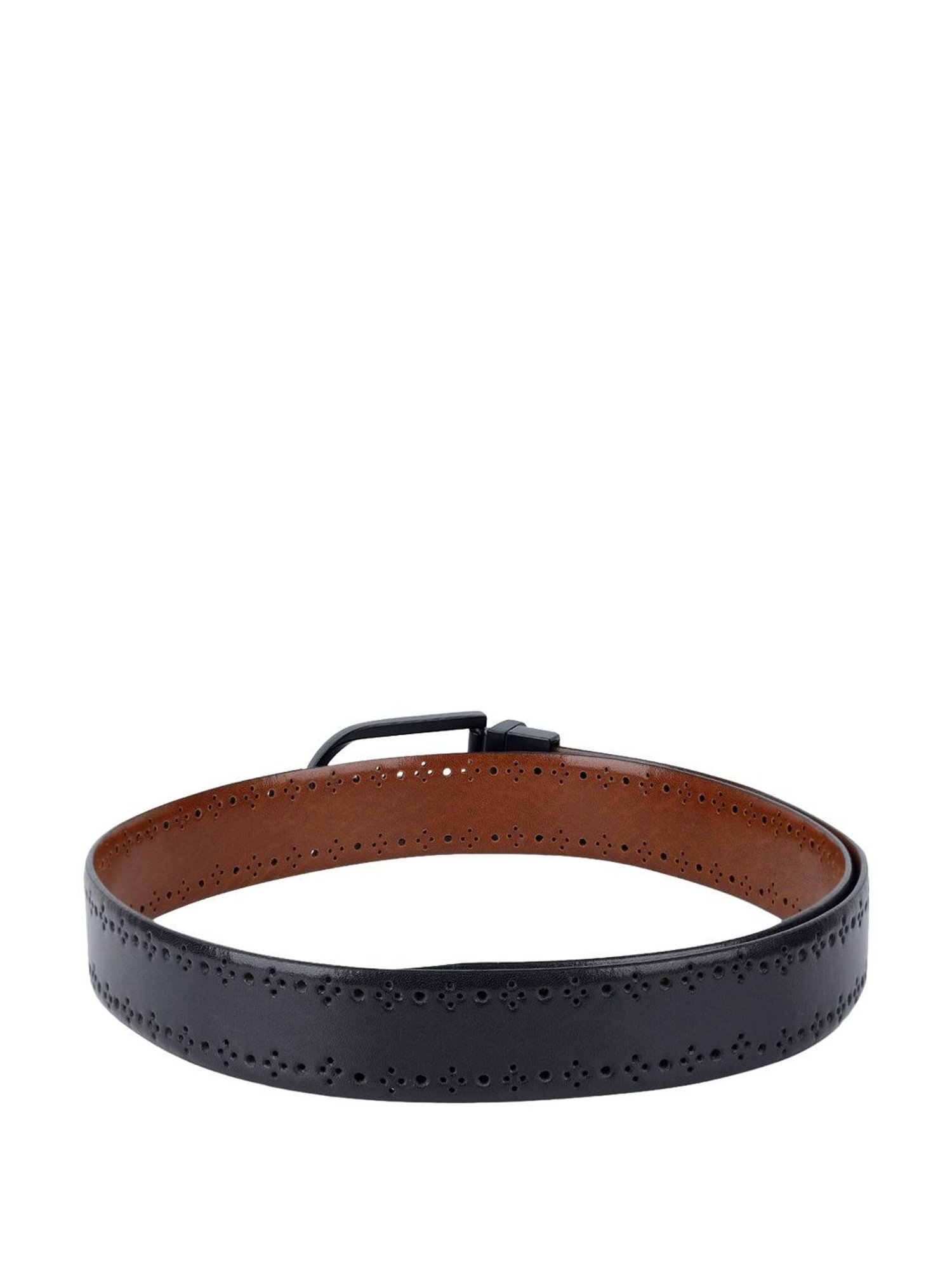 Louis Stitch Spanish Black & Brown Leather Reversible Belt For Men