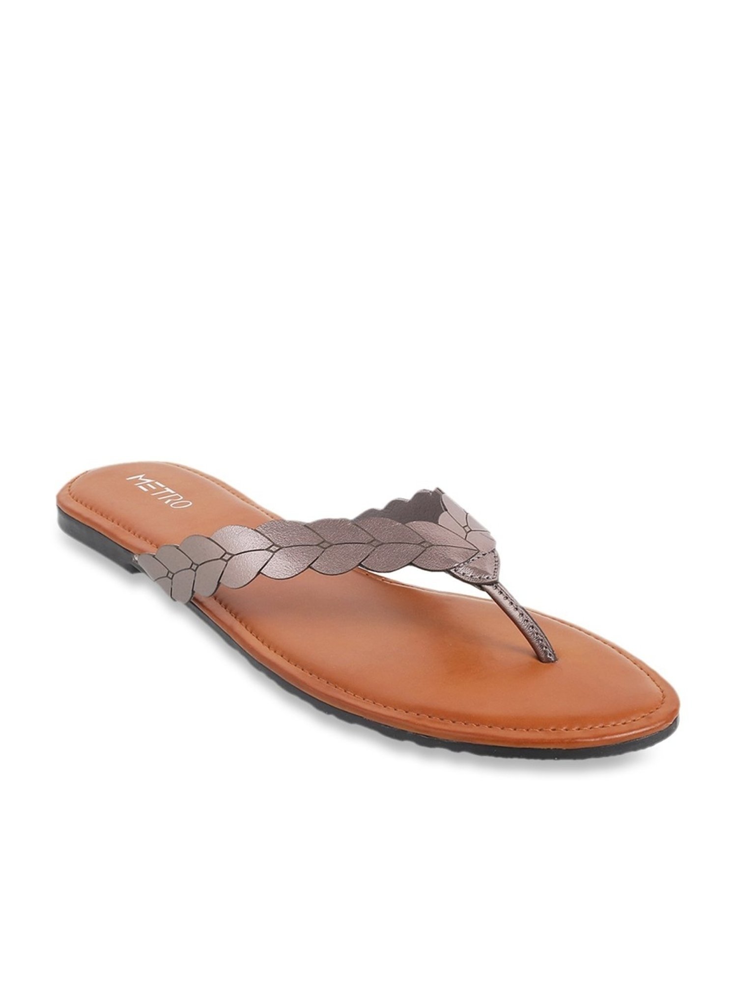 Metro Women's Gun Metal Thong Sandals