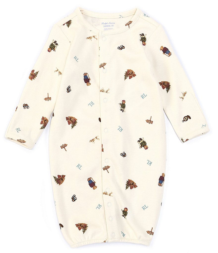 Luvable Friends Baby Boy Cotton Long-Sleeve Gowns 3pk, Little Man, 0-6 Months