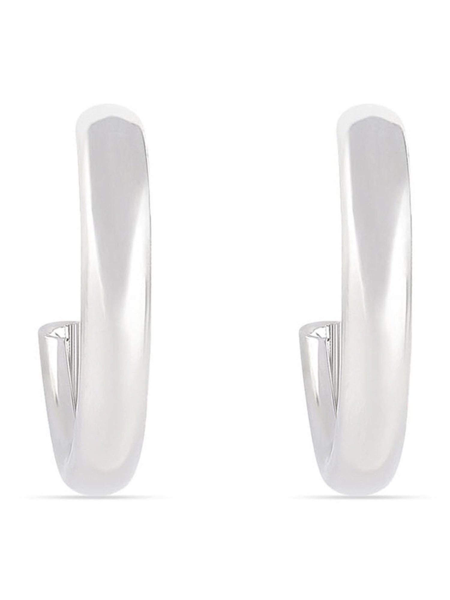 ToniQ Stylish Silver Plated Hoop Earrings For Women