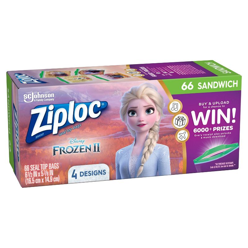 Ziploc Brand Sandwich Bags - Disney's Frozen 2 - 66ct