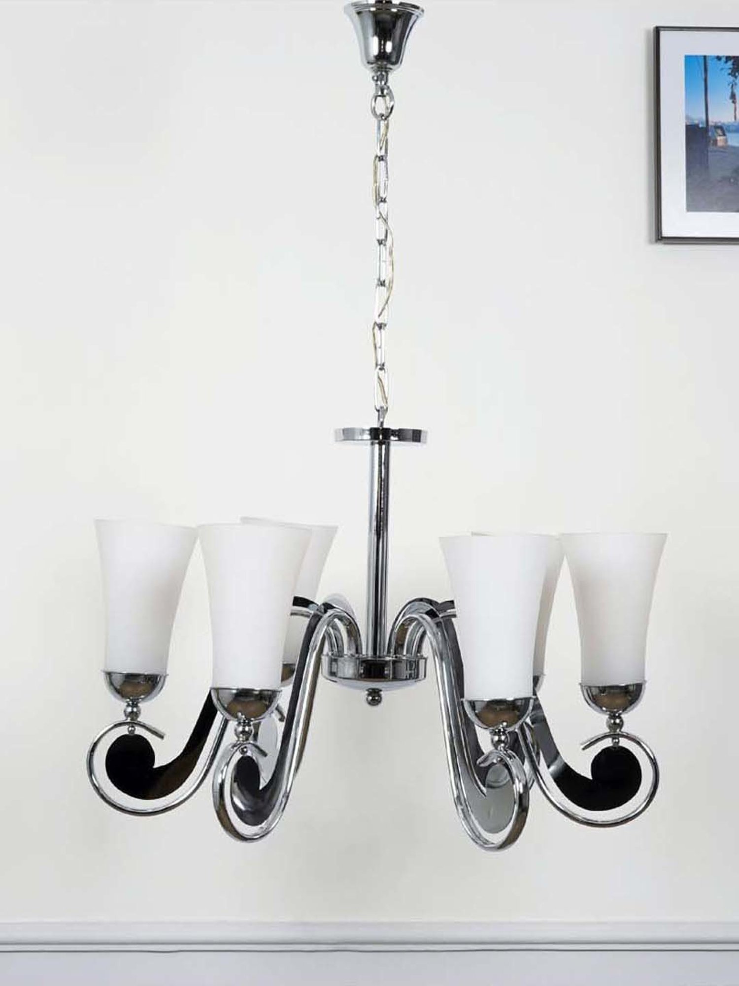 Kapoor Lamp Shades Antique Brass & Champagne Catalina 5 Light Chandelier