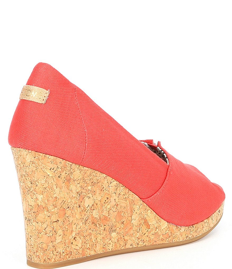 TOMS Michelle Peep Toe Cork Wedges