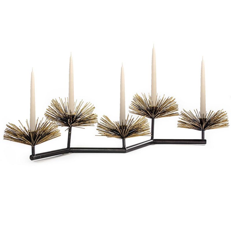 Five Opening Starburst Metal Candleholder Bronze 33.86" - E2