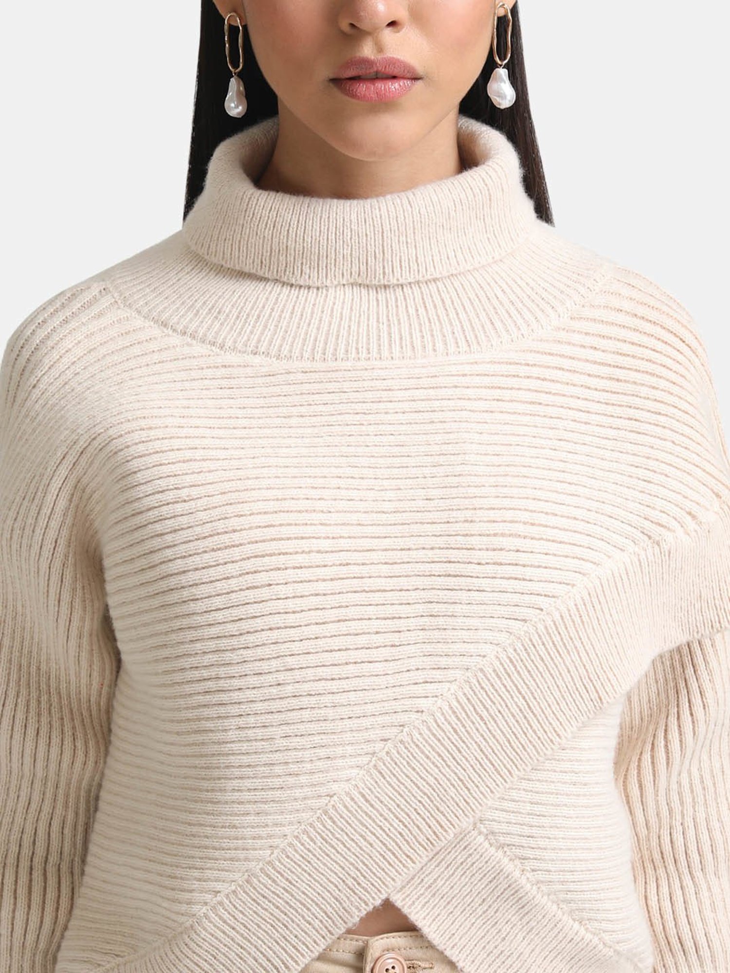 Kazo Reversible Wrap High Neck Pullover
