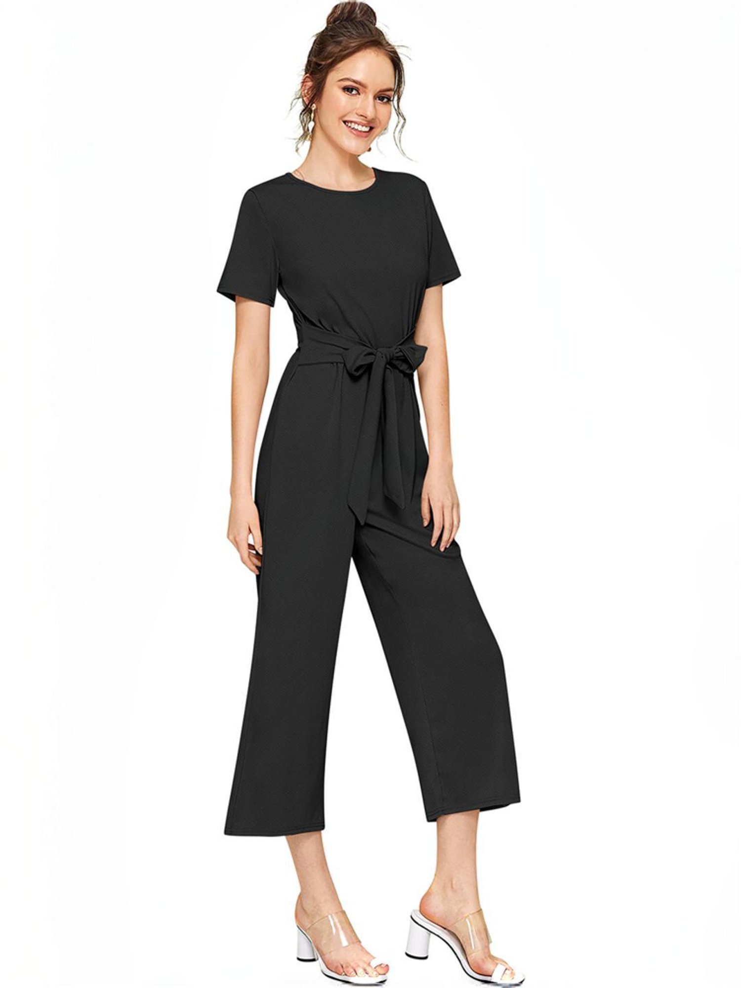 Odette Black Midi Length Jumpsuit