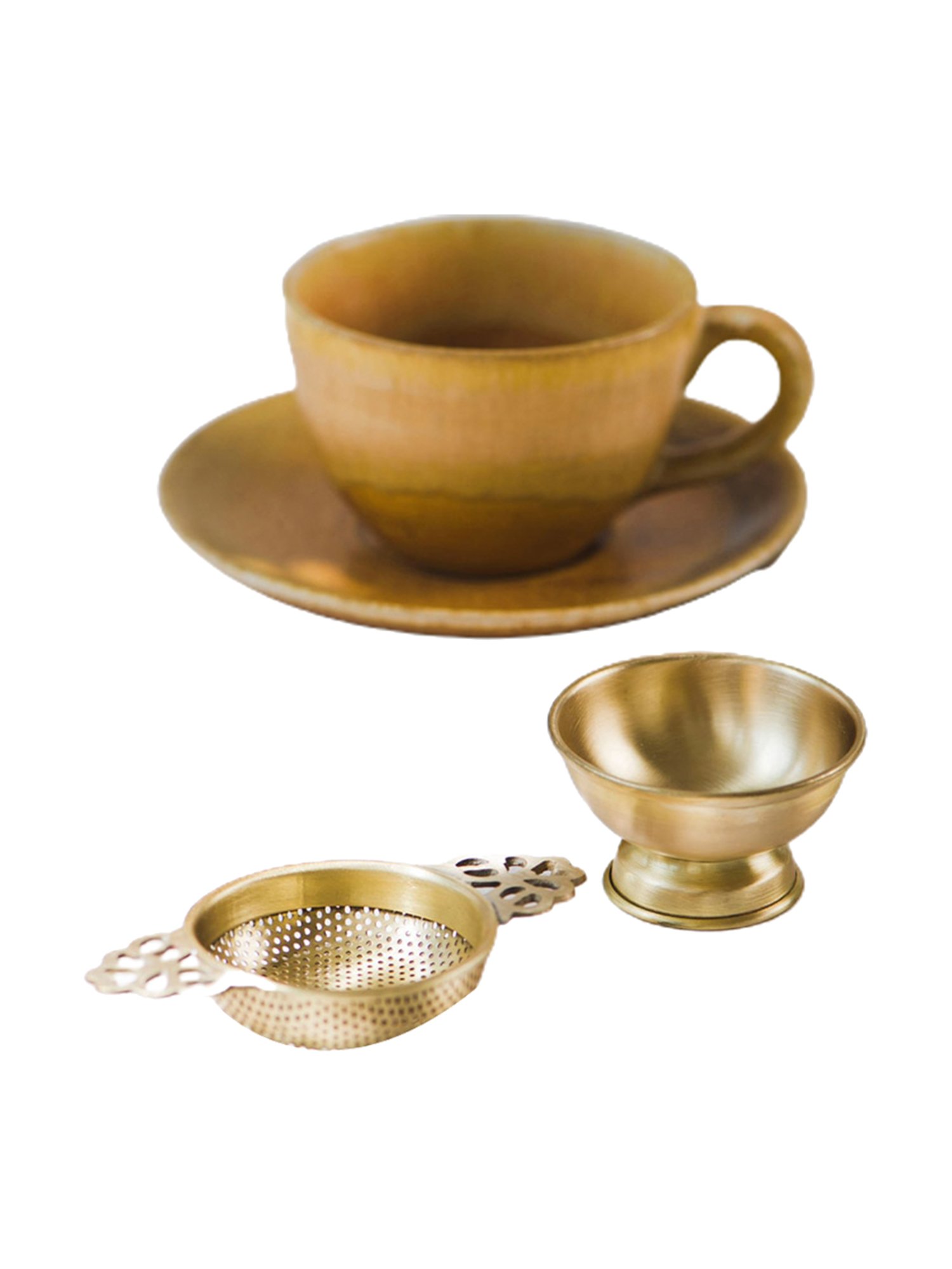 Fabindia Farid Brass Tea Strainer  Set of 2