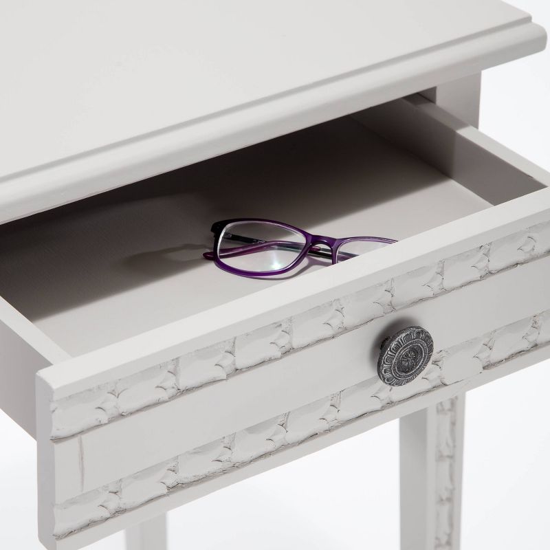 Jules End Table Nightstand with Drawer Light Gray - Adore Decor