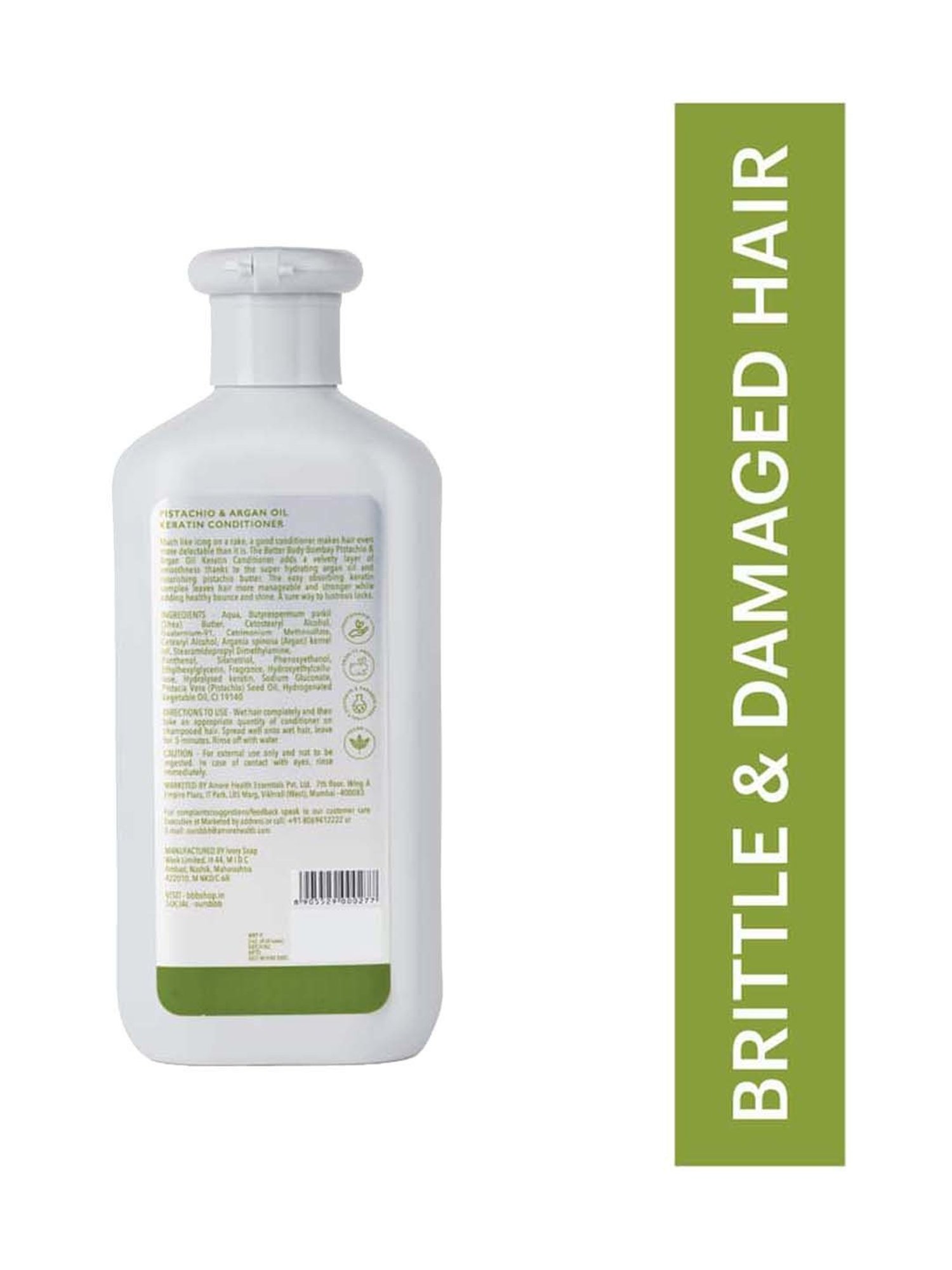 bbb Better Body Bombay Pistachio & Argan Oil Keratin Conditioner - 300 ml