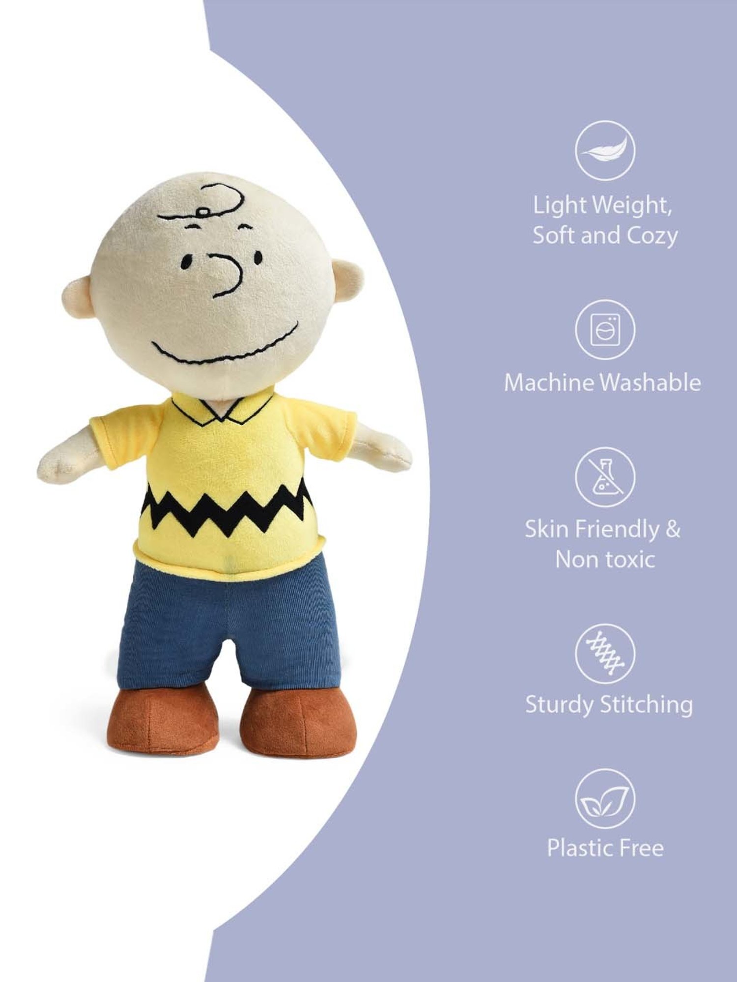 MiArcus Kids Yellow Peanuts Charlie Soft Toy