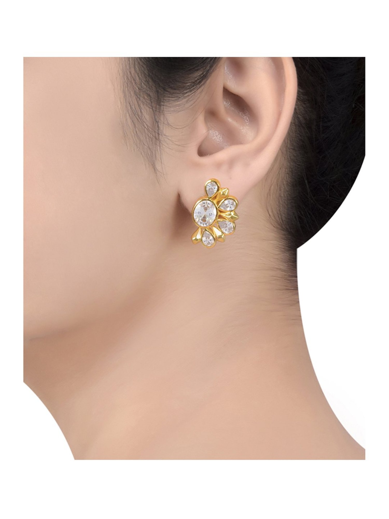 Tribe Amrapali Floral 92.5 Sterling Silver Earrings