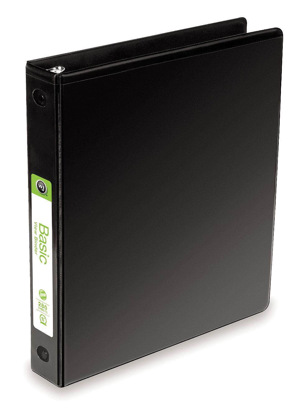 WILSON JONES W362-14BPP 1" Round Ring Basic Binder, Black