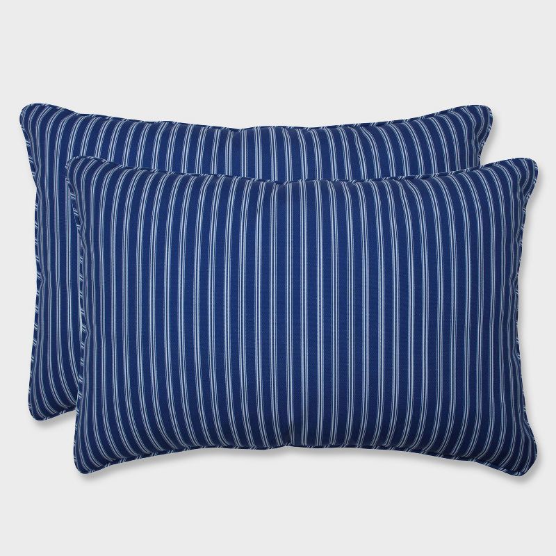 18.5" 2pk Resort Stripe Throw Pillows Blue - Pillow Perfect
