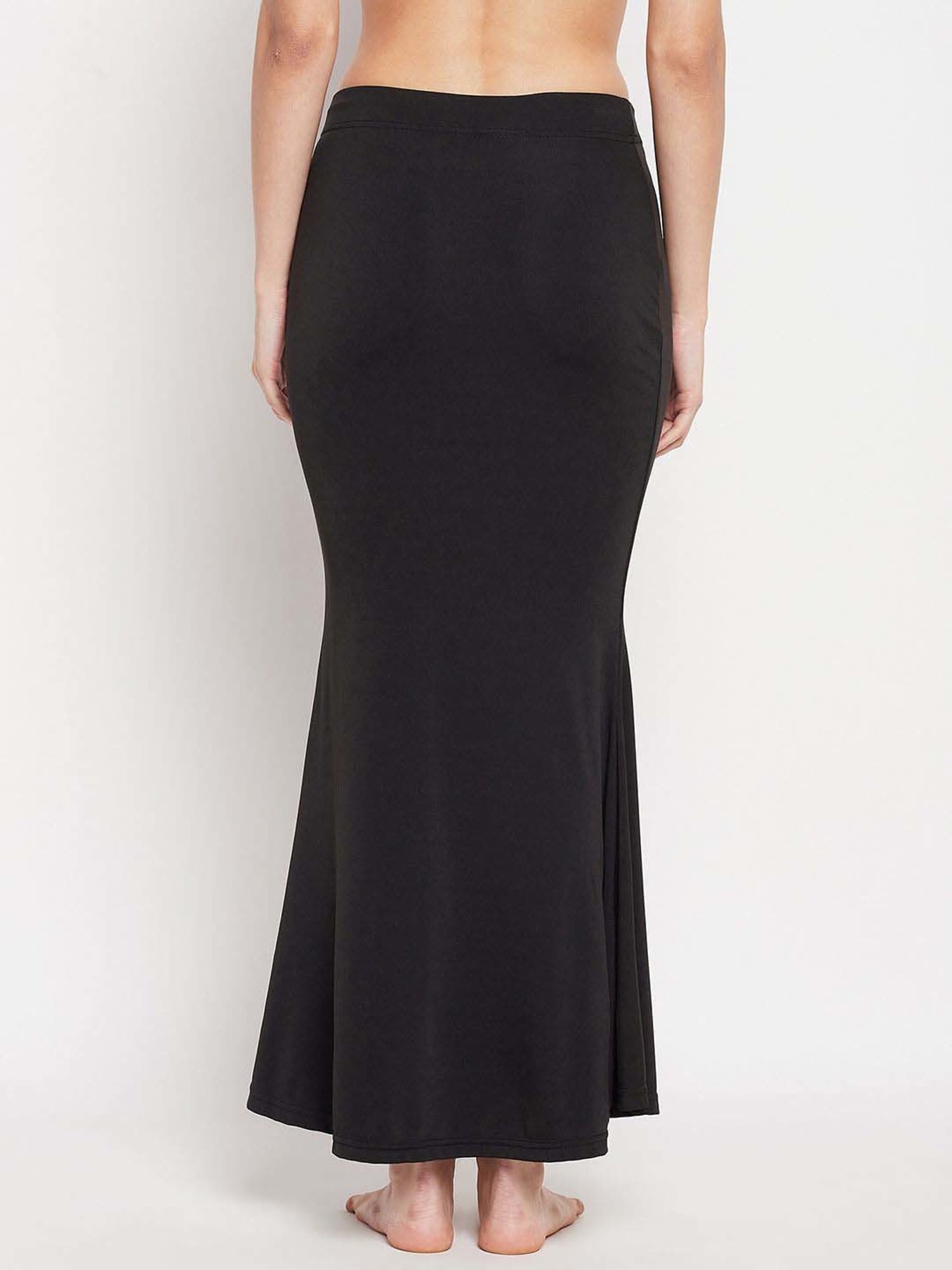 Secrets By ZeroKaata Black Plain Saree Shapewear