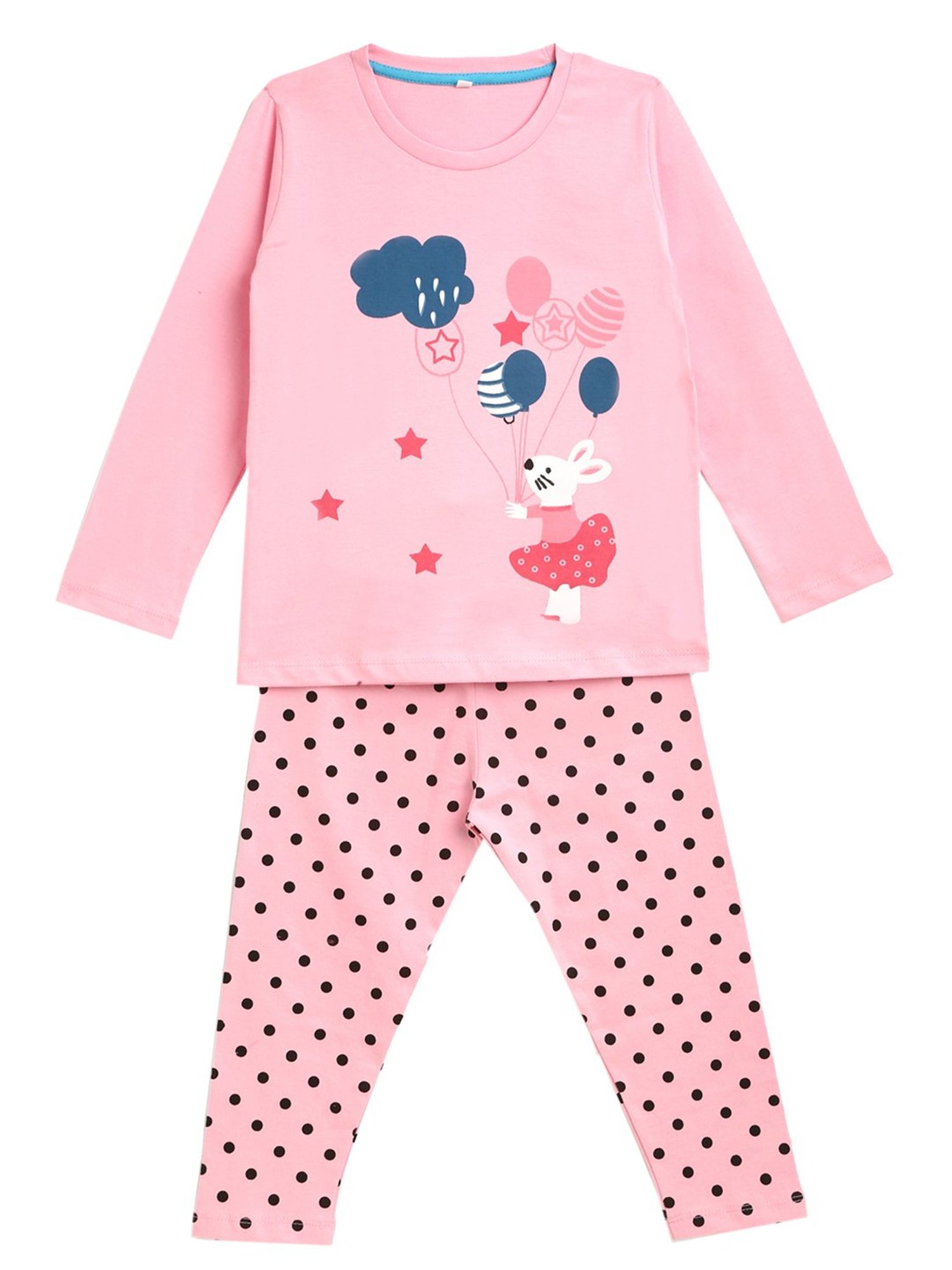 Kids Craft Pink Printed T-Shirt with Pyjamas