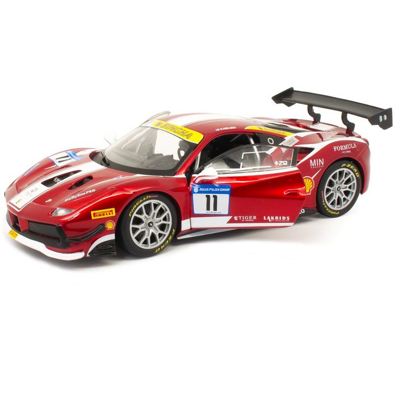 Ferrari 488 Challenge #11 Candy Red with White Stripes "Ferrari Racing" 1/24 Diecast Model Car by Bburago