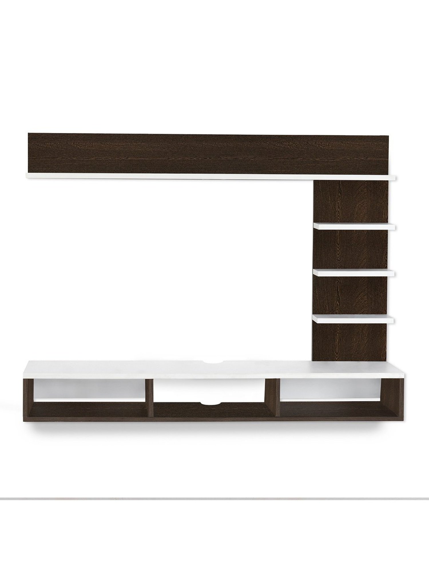 Delite Kom Flex Flowery Wenge & Acacia Dark Engineered Wood TV Entertainment Unit