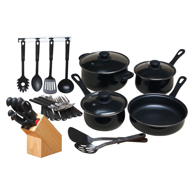 Gibson Home Kitchen 32pc Chef Du Jour cookware Set Black