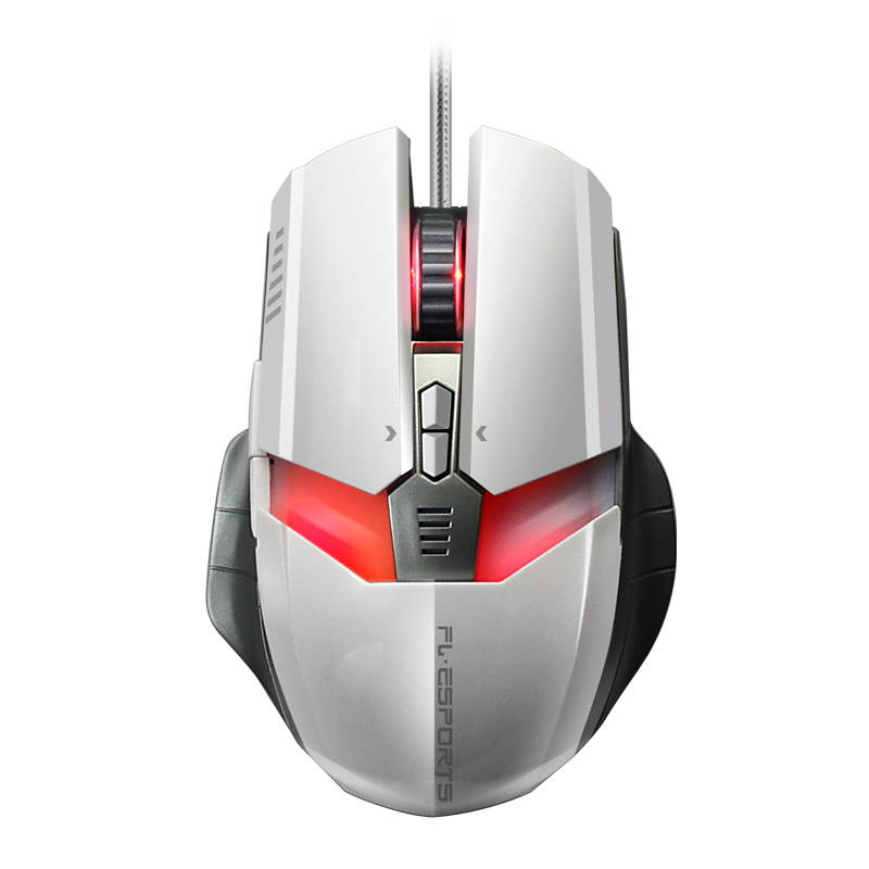 Merdia FL&middot;ESPORTS 500-2000DPI 6 Button 7 LED Colors Professional Ergonomics Wired G60 Gaming Mouse (White)