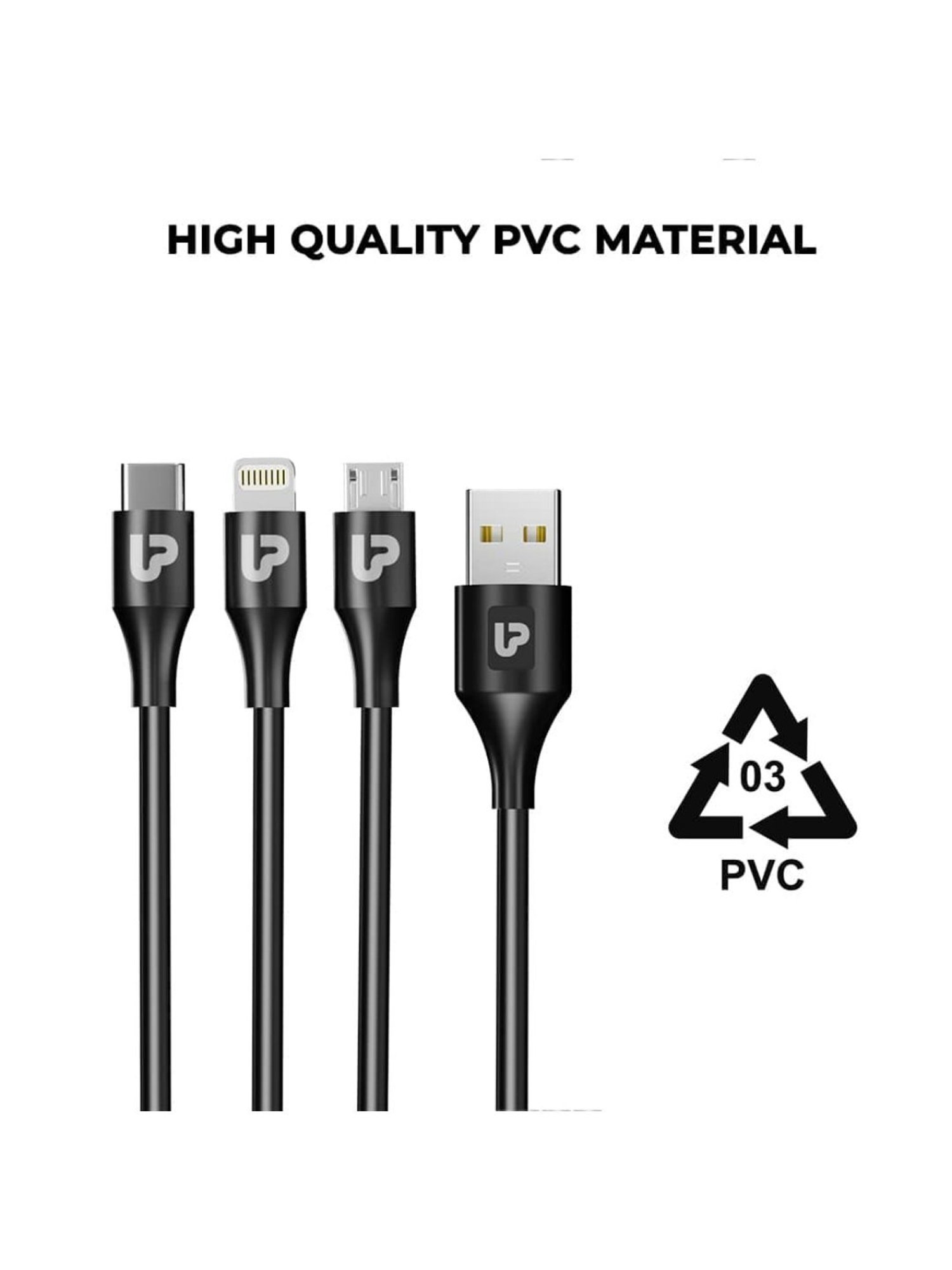 Ultraprolink UL1099 TrioLink Mini 18W 3 in 1  0.5m Fast Charging Cable (Black)