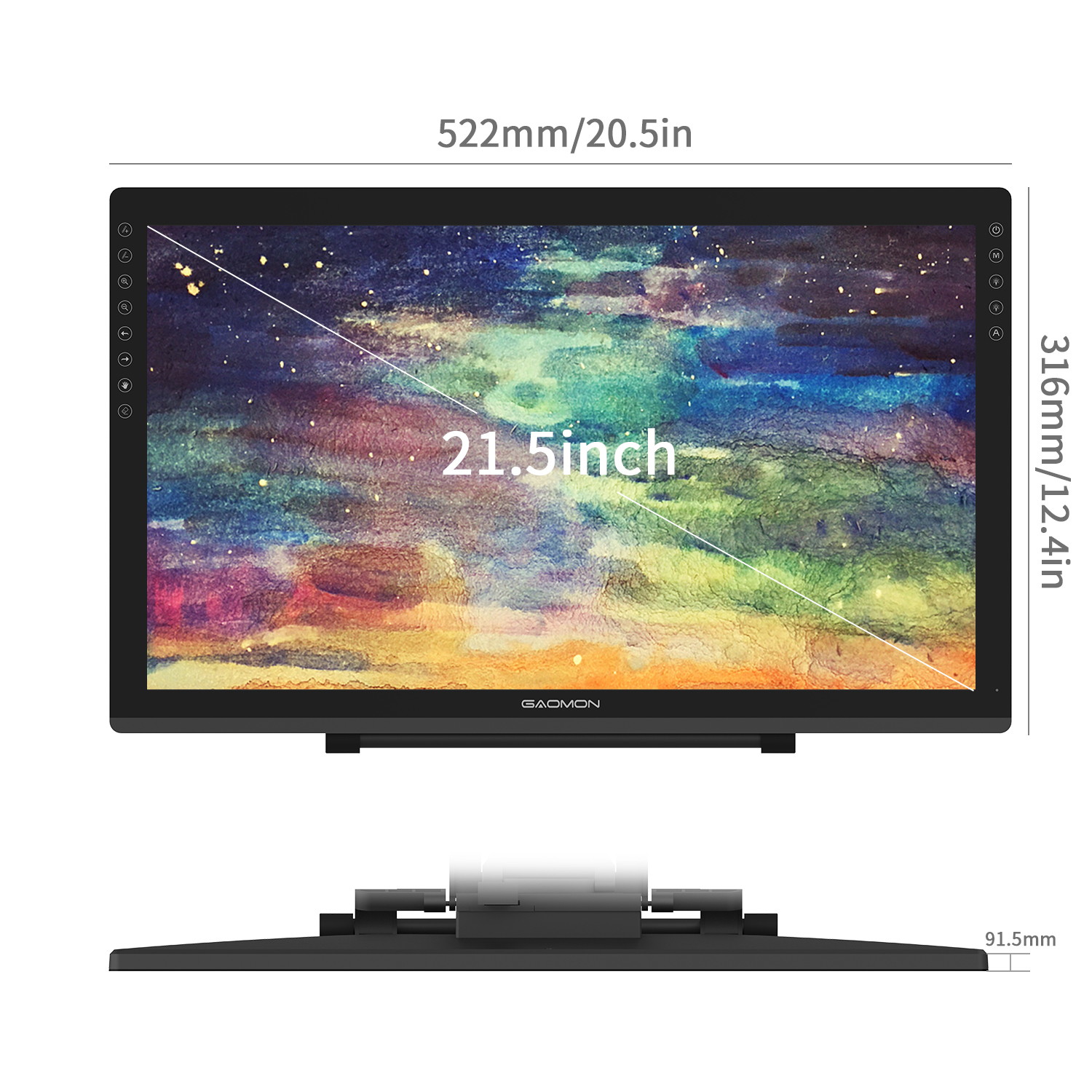 GAOMON PD2200 Full-Laminated Tilt-Support 92% NTSC Pen Display with 8 Touch Buttons -21.5 Inch HD Drawing Monitor with 8192 Passive Pen and Adjustable Stand