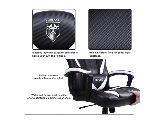 Vonesse Green Gaming Chair, Gaming Desk Chair for Teens, Computer Chair with Massage, High Back Home Office Desk Chairs, Big and Tall Gamer Chair, Computer Desk Chair, Game Chair for Kids (Green)