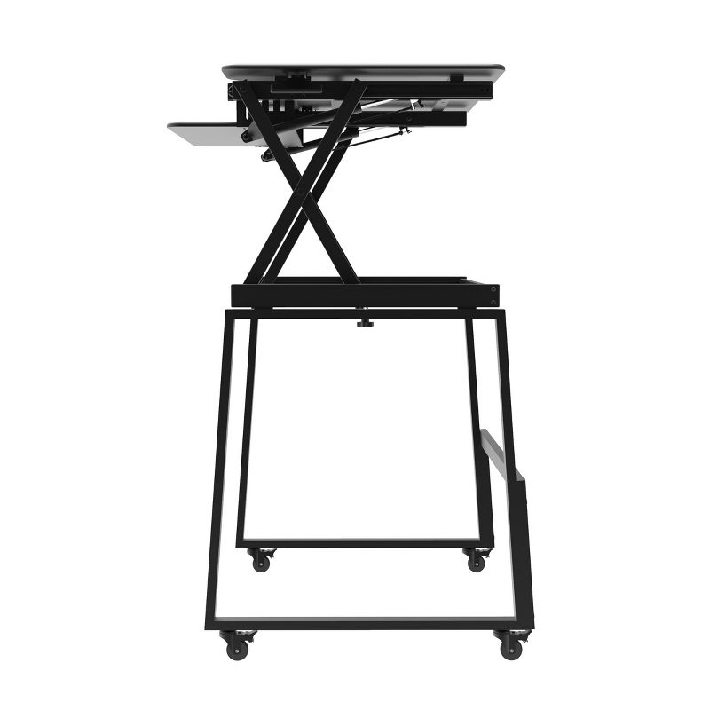 40" Mobile Large Adjustable Height Standing Desk Bundle Black - Rocelco