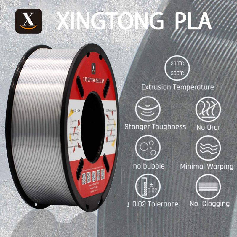 XTZL3D | Silk PLA Filament for 3D Printer, Silver,1kg, 1.75mm