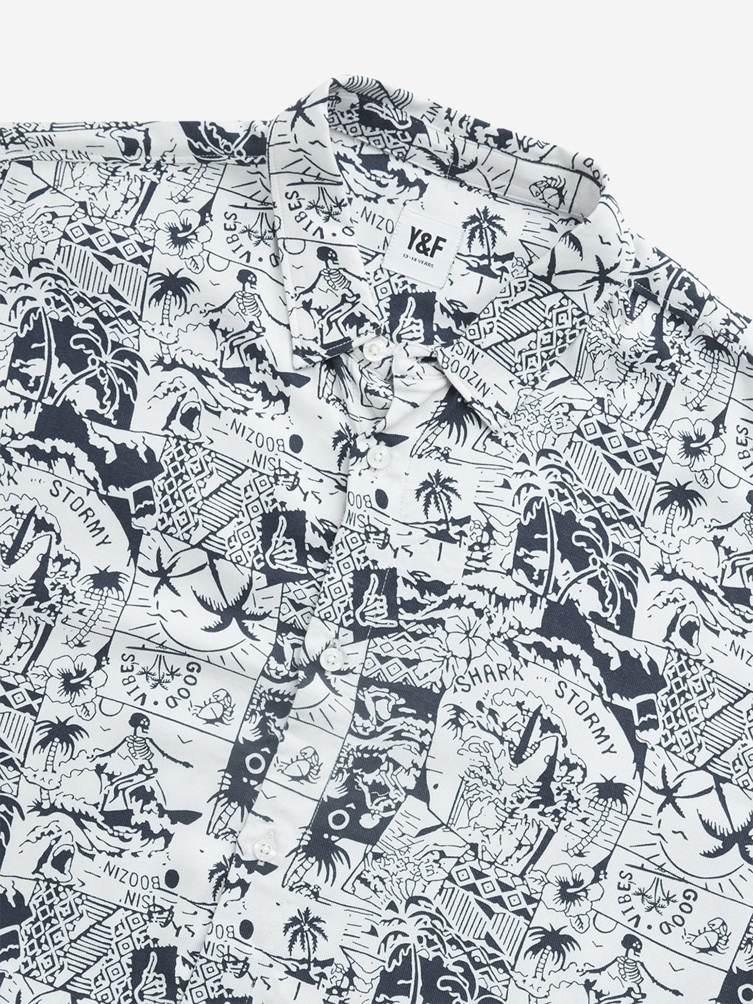 Y&F Kids by Westside Off-White Tropical-Inspired Shirt