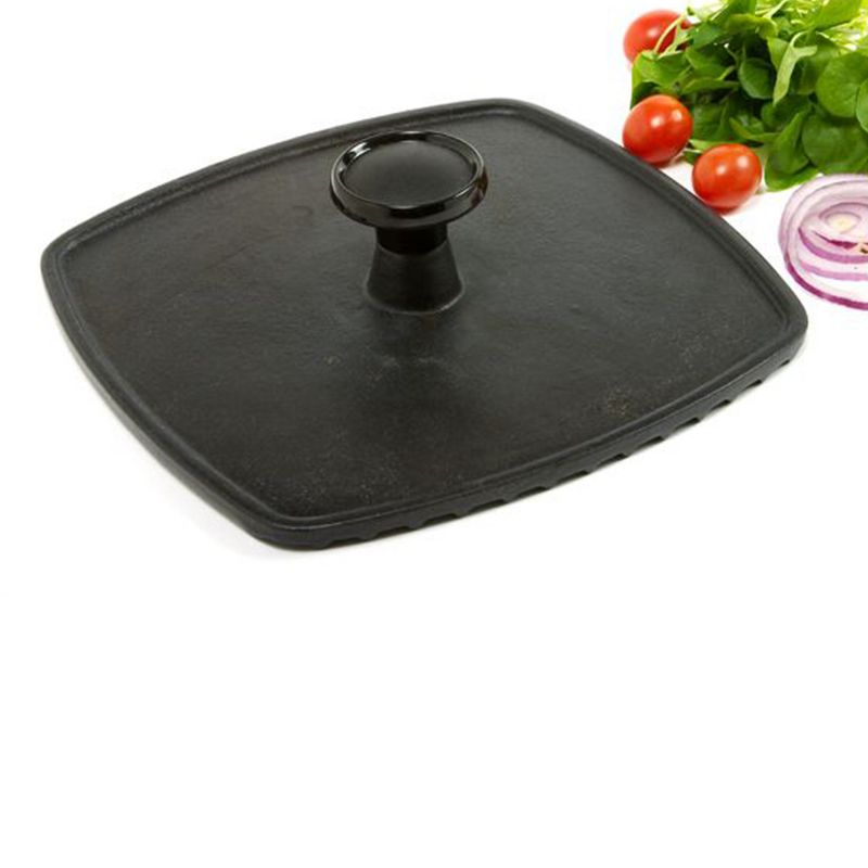 Norpro Italian Panini Press Enamel Coated Cast Iron Grill Gourmet Sandwich Maker for Grilled Cheese, Steaks, Chicken, and Burgers, Black