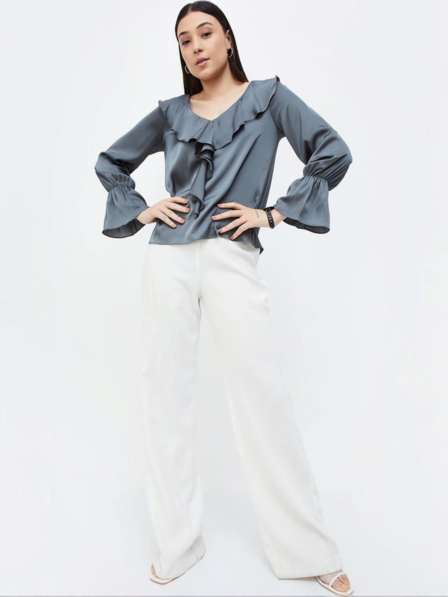 Code by Lifestyle Grey Regular Fit Top