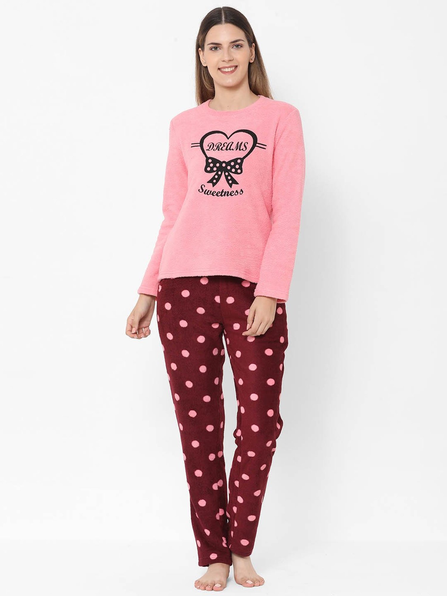 Sweet Dreams Pink Printed Top With Pyjamas