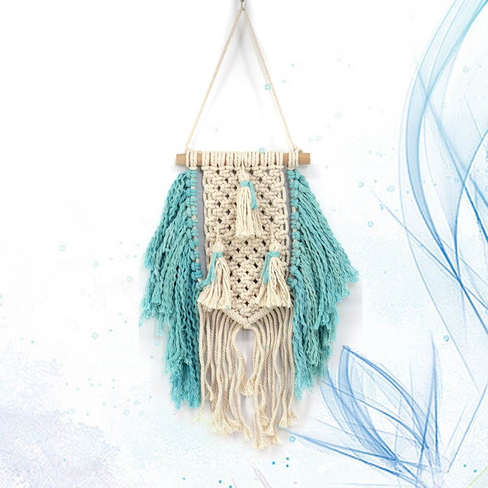 42x20cm Handmade Tassel Wall Hanging Tapestry Ornament Craft Indoor Home Hanging Decor