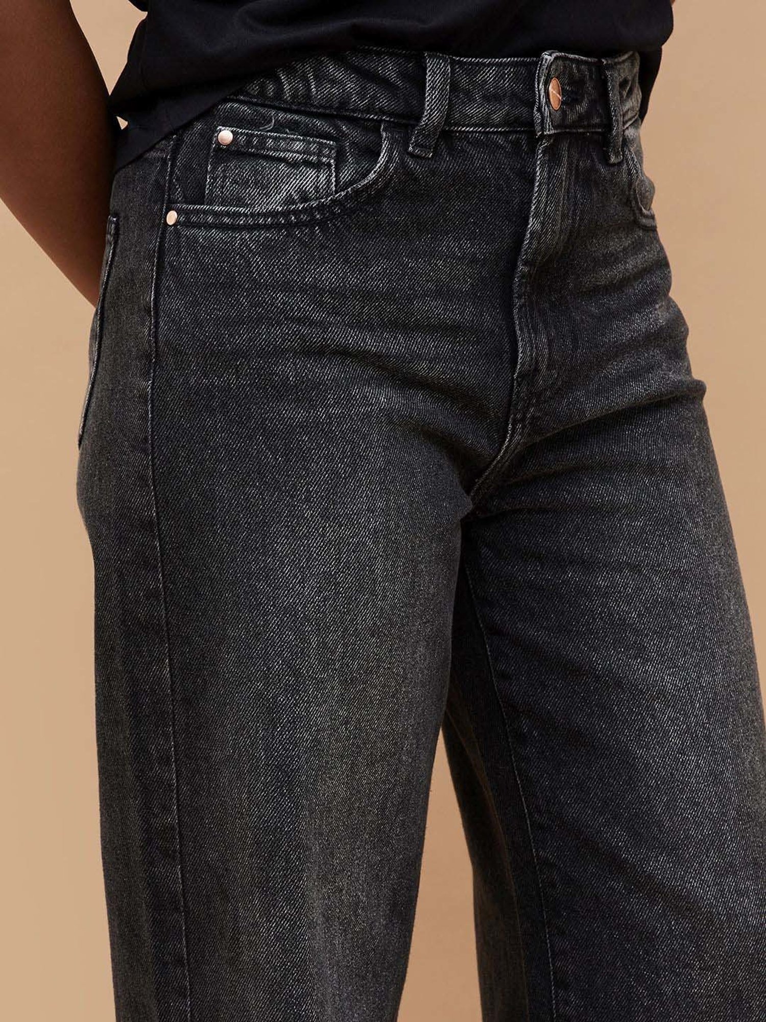 Fame Forever by Lifestyle Black Cotton Mid Rise Flared Jeans