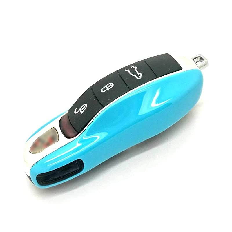 Smart Protectors Keyless Remote Key Cases Shell Car Key Case Platic Cover Case Cover Side Blades for Porsche Cayenne PanameraGloss Blue
