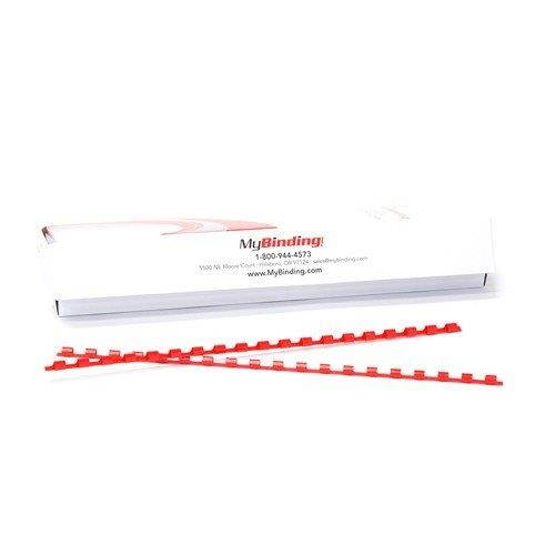Red Plastic Binding Combs - 100pk (3/16" - 10 Sheets)