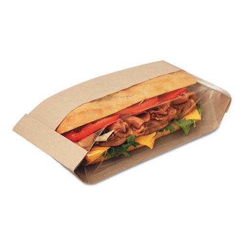 Dubl View Sandwich Bags, 10 3/4 x 3 1/2 x 2 1/4, Natural Brown, 500/Carton BGC300080
