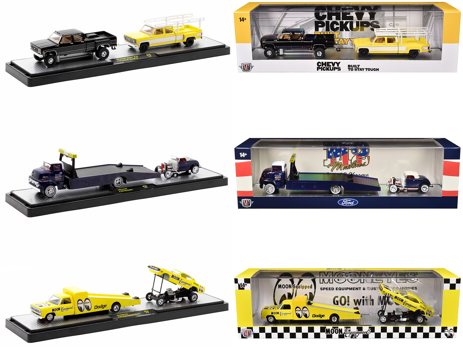 Auto Haulers Set of 3 Trucks Release 78 Limited Edition to 8000 pieces Worldwide 1/64 Diecast Models by M2 Machines