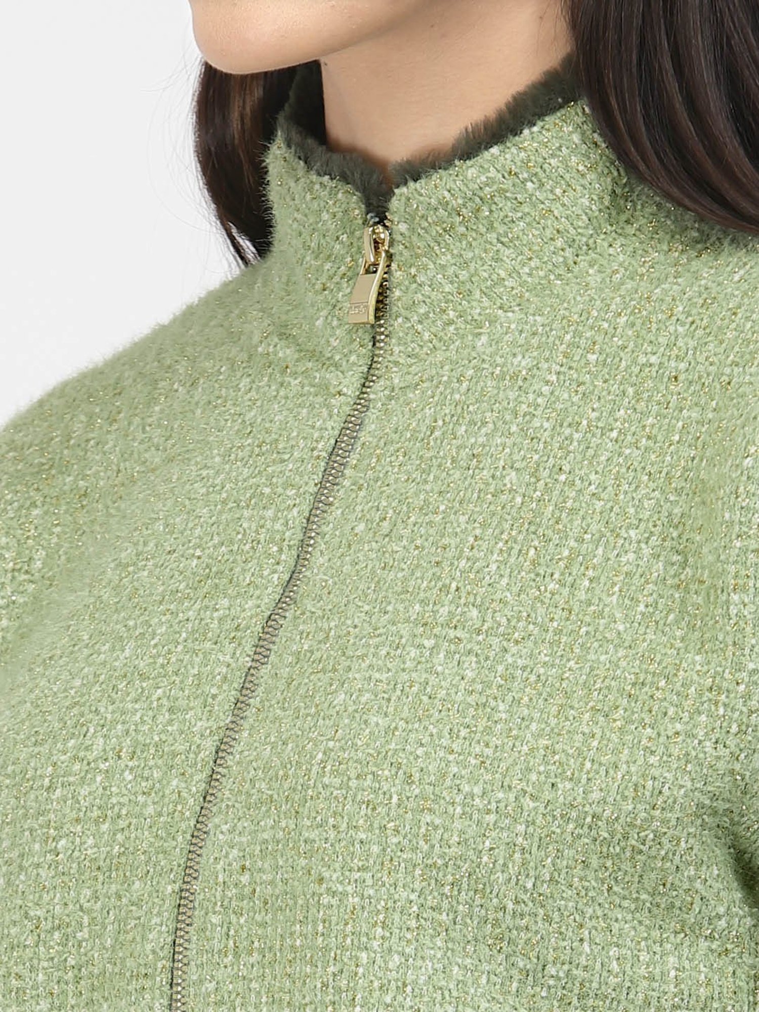 Juelle Green Front-Open Sweatshirt
