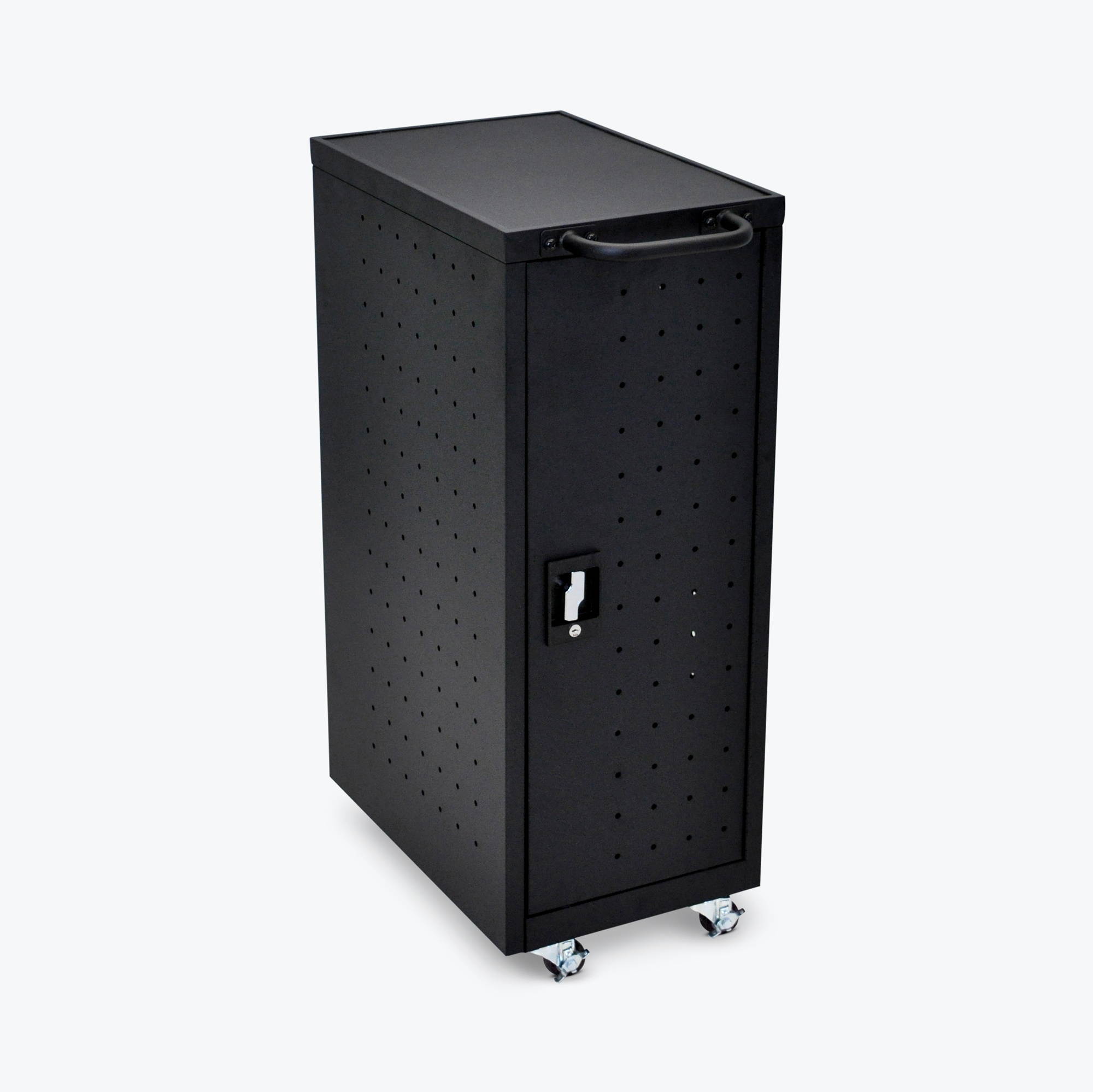 Luxor Black 12 Laptop Charging Cart Includes Electrical Outlets