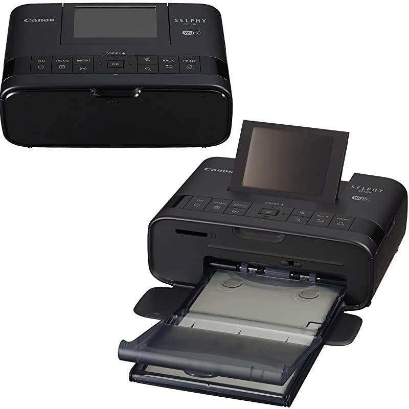 Canon SELPHY CP1300 Wireless Compact Photo Printer Black + Canon KP108IN Color Ink Paper Set Produces up to 108 of 4 x 6 Prints + USB Printer Cable +  Ultra Gentle Cleaning Cloth