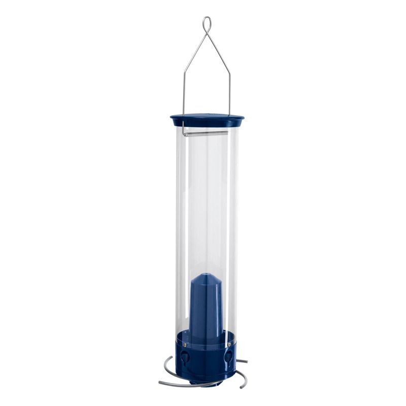 Droll Yankees Yankee Whipper Collapsing Curved Perch Squirrel Proof Bird Feeder - Blue - 21"