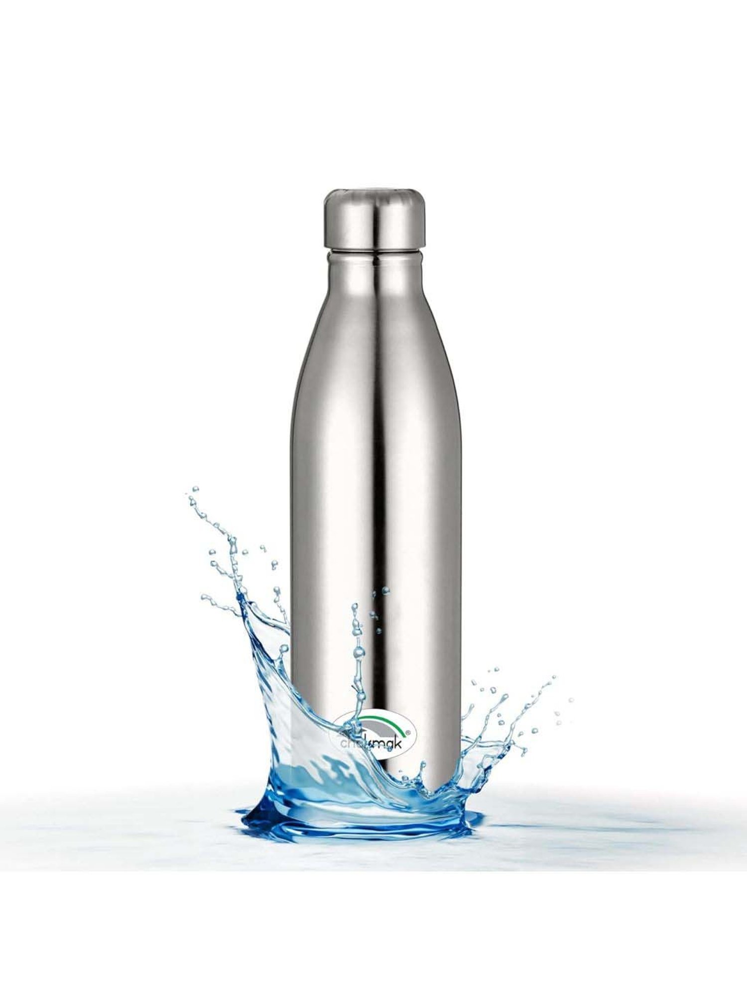 Chakmak Silver Stainless Steel Water Bottle - Set of 6