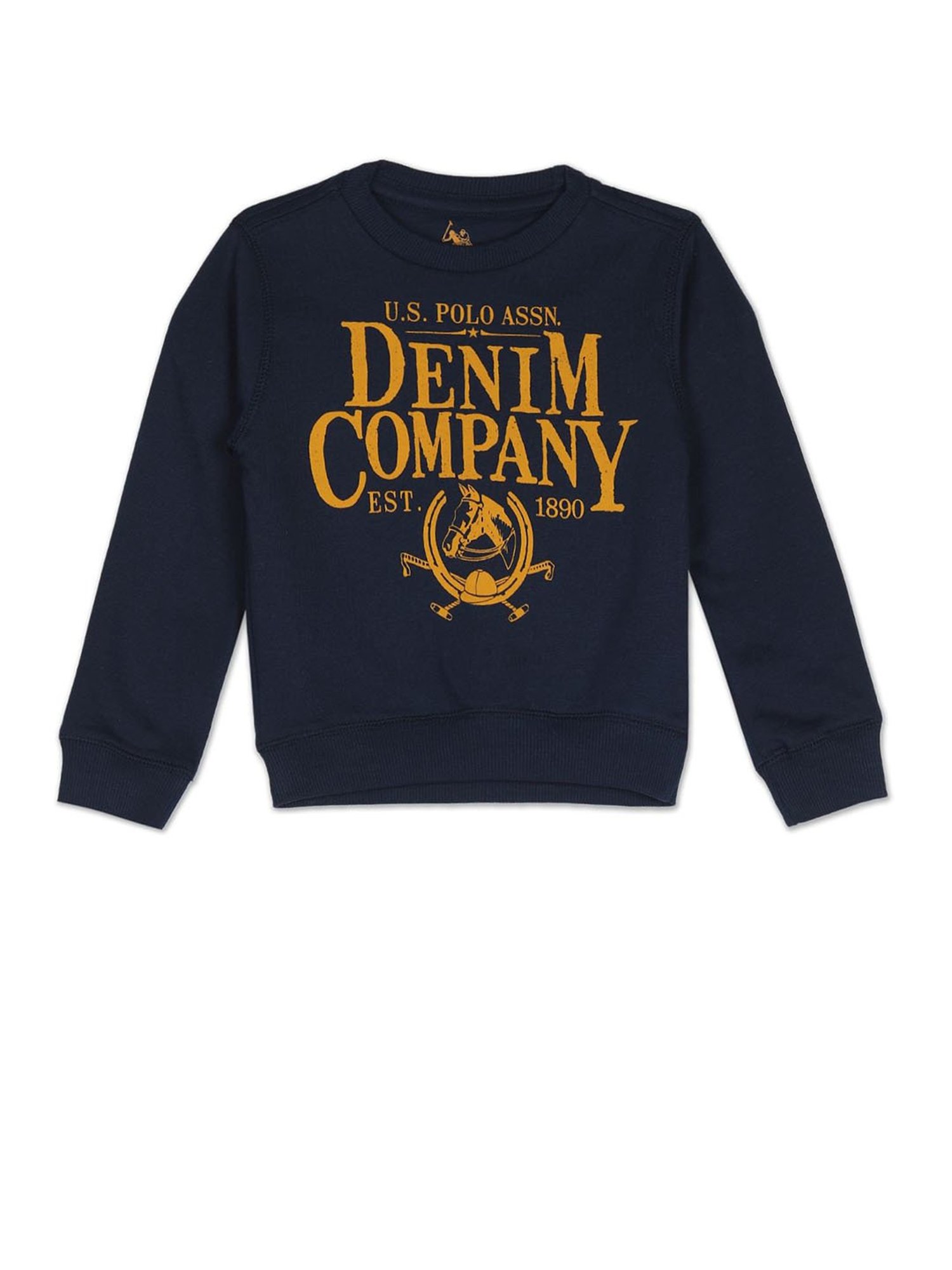 Allen Solly Junior Orange Cotton Regular Fit Full Sleeves Sweatshirt