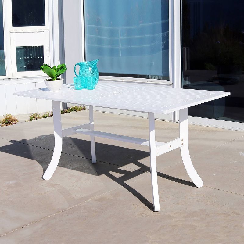 Bradley 6pc Wood Curvy Outdoor Patio Dining Set - White - Vifah