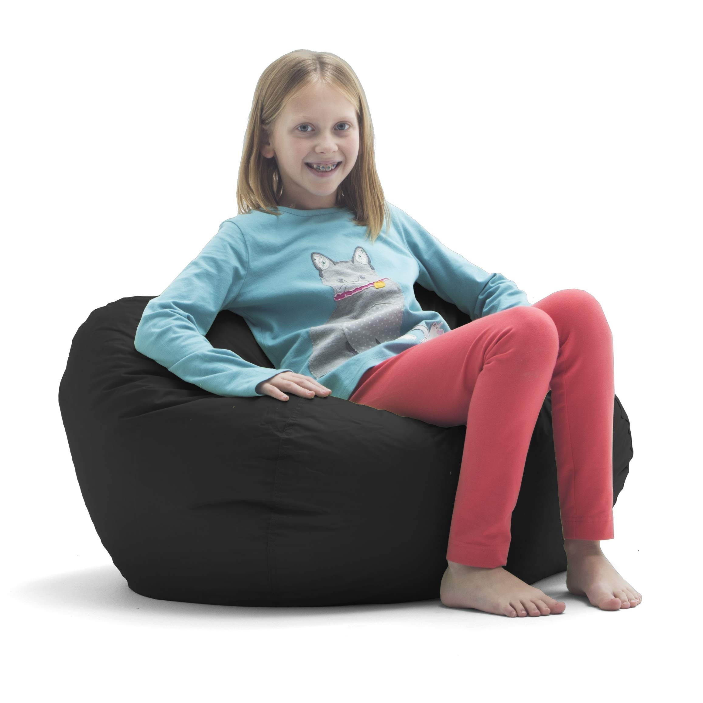 Classic 98 Bean Bag Chair, 33"L x 33"W x 20"H, Stretch Limo Black